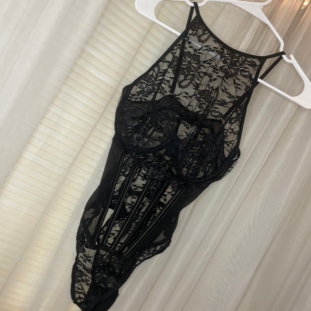 Black lace lingerie